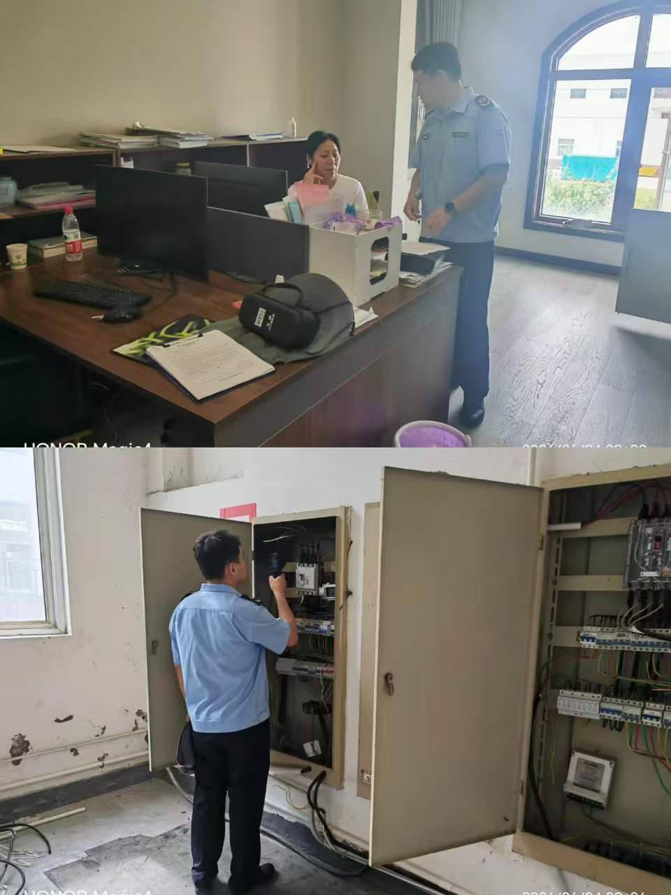开展前期隐患整改复查，针对高温天气开展电气线路专项检查。.jpg