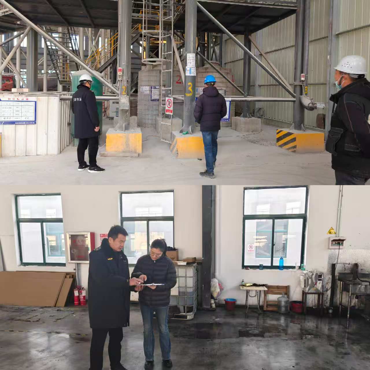 对中信华建、运赢包装前期隐患整改情况进行复查并对冬季安全生产工作重点进行提示。.jpg